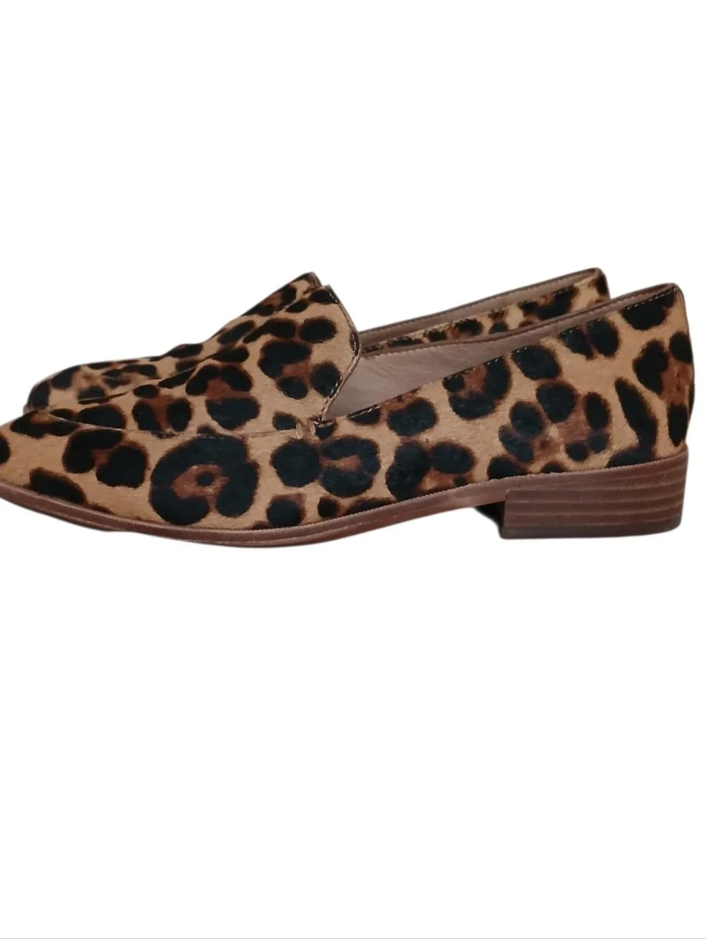 MADEWELL The Frances Pointed Toe Calf Hair Loafers Women's 7.5 Leopard Quiet Lux